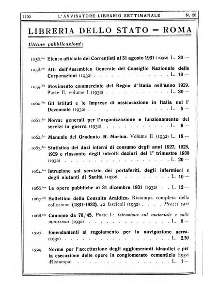 L'avvisatore librario settimanale bollettino bibliografico