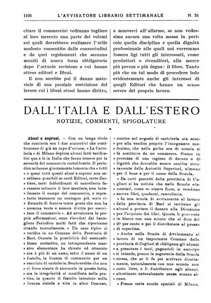 L'avvisatore librario settimanale bollettino bibliografico