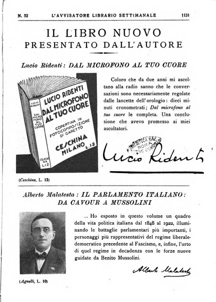 L'avvisatore librario settimanale bollettino bibliografico