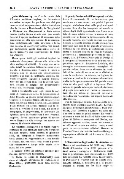 L'avvisatore librario settimanale bollettino bibliografico