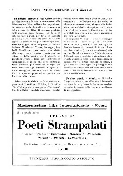 L'avvisatore librario settimanale bollettino bibliografico