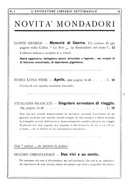 L'avvisatore librario settimanale bollettino bibliografico