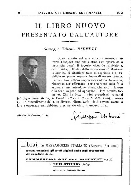 L'avvisatore librario settimanale bollettino bibliografico