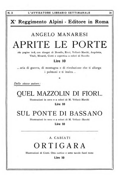 L'avvisatore librario settimanale bollettino bibliografico