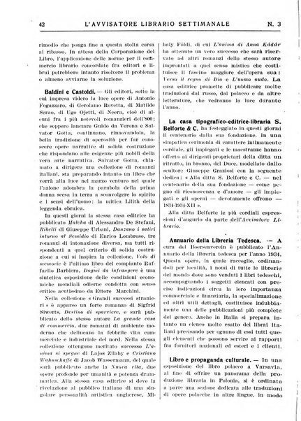 L'avvisatore librario settimanale bollettino bibliografico