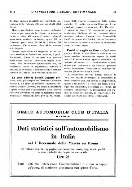 L'avvisatore librario settimanale bollettino bibliografico