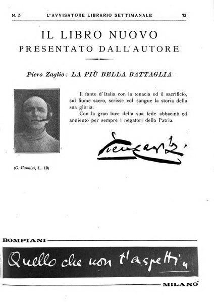 L'avvisatore librario settimanale bollettino bibliografico