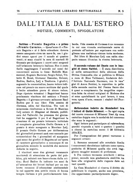 L'avvisatore librario settimanale bollettino bibliografico