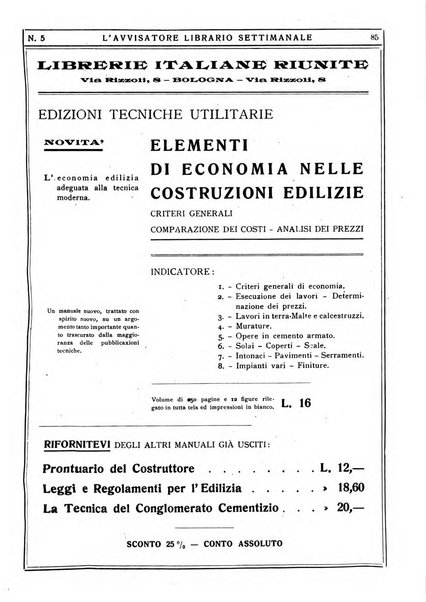 L'avvisatore librario settimanale bollettino bibliografico