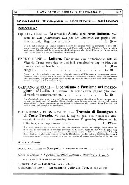 L'avvisatore librario settimanale bollettino bibliografico