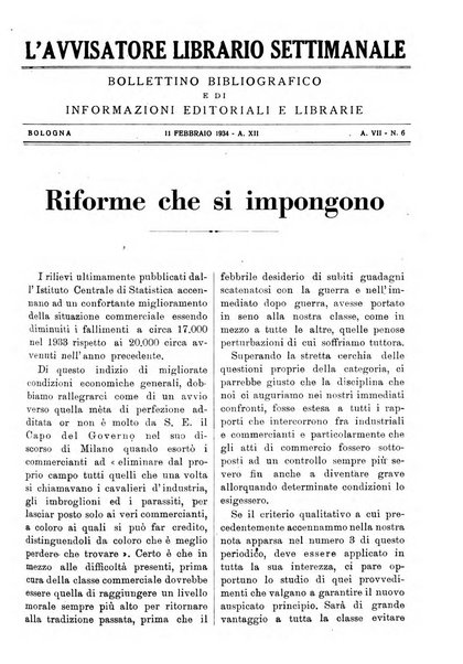 L'avvisatore librario settimanale bollettino bibliografico