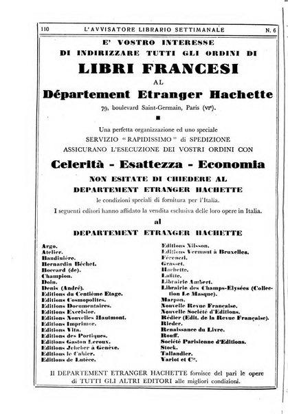 L'avvisatore librario settimanale bollettino bibliografico