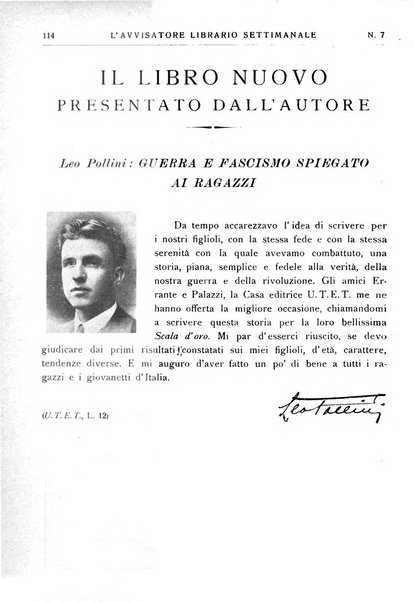 L'avvisatore librario settimanale bollettino bibliografico