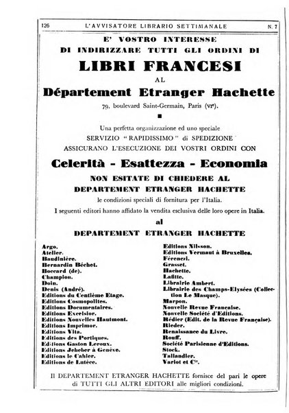 L'avvisatore librario settimanale bollettino bibliografico