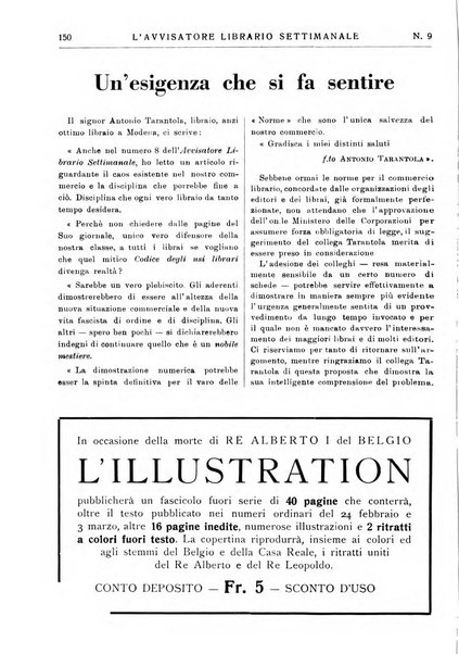 L'avvisatore librario settimanale bollettino bibliografico