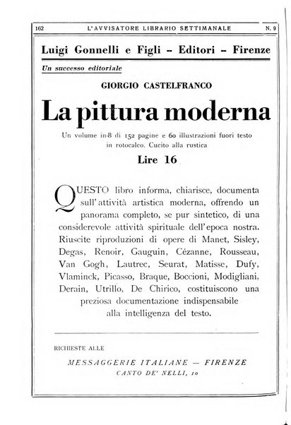 L'avvisatore librario settimanale bollettino bibliografico