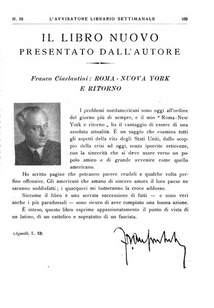 L'avvisatore librario settimanale bollettino bibliografico