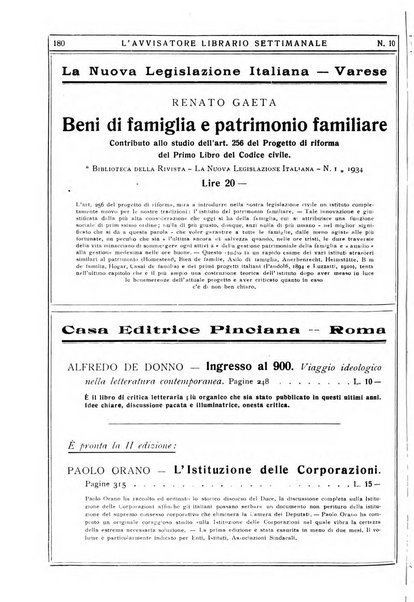 L'avvisatore librario settimanale bollettino bibliografico