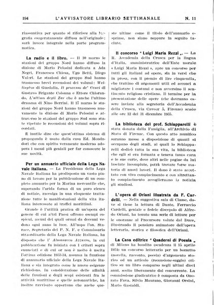 L'avvisatore librario settimanale bollettino bibliografico