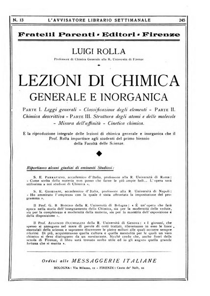 L'avvisatore librario settimanale bollettino bibliografico