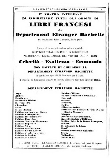 L'avvisatore librario settimanale bollettino bibliografico