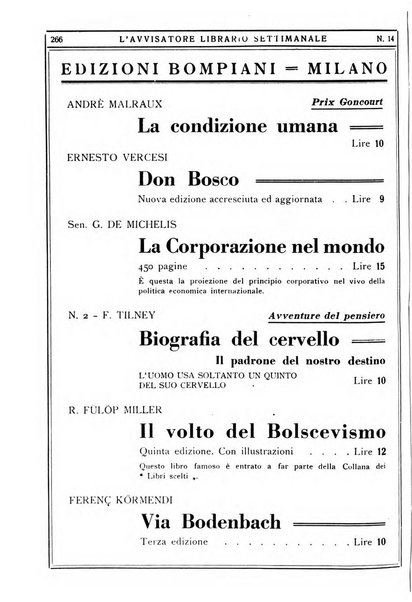 L'avvisatore librario settimanale bollettino bibliografico