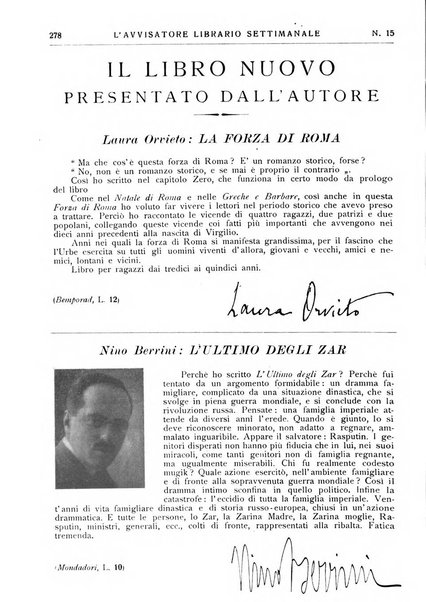 L'avvisatore librario settimanale bollettino bibliografico