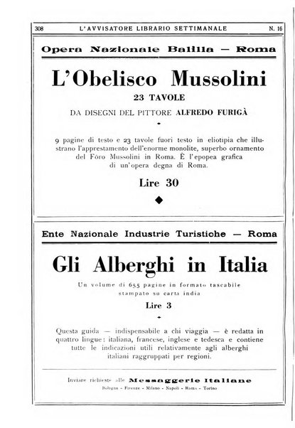 L'avvisatore librario settimanale bollettino bibliografico