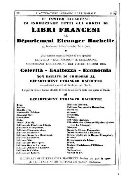 L'avvisatore librario settimanale bollettino bibliografico