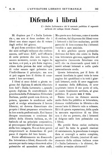 L'avvisatore librario settimanale bollettino bibliografico