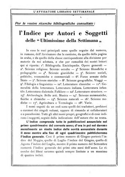 L'avvisatore librario settimanale bollettino bibliografico