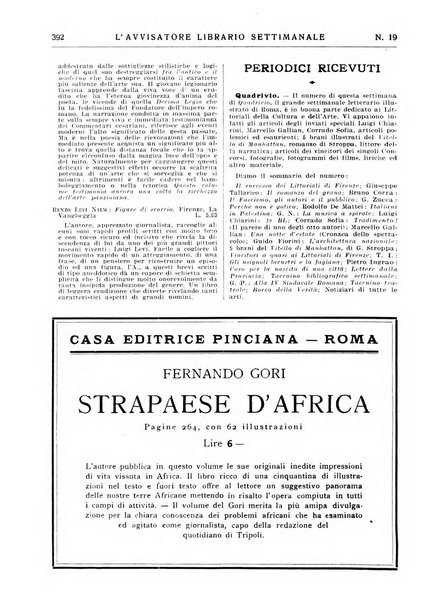 L'avvisatore librario settimanale bollettino bibliografico