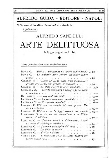 L'avvisatore librario settimanale bollettino bibliografico