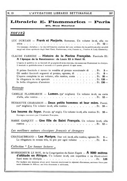 L'avvisatore librario settimanale bollettino bibliografico