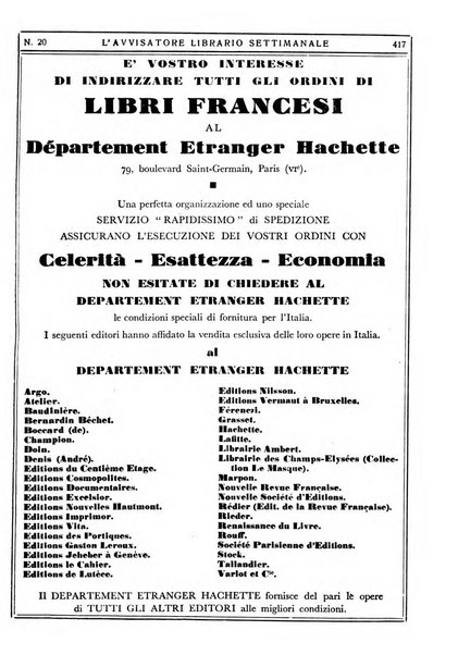 L'avvisatore librario settimanale bollettino bibliografico