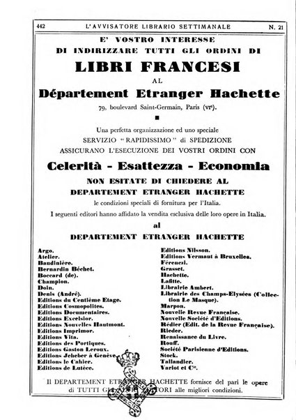 L'avvisatore librario settimanale bollettino bibliografico