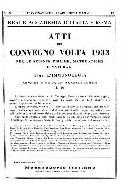 L'avvisatore librario settimanale bollettino bibliografico