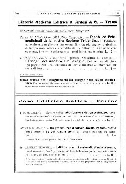 L'avvisatore librario settimanale bollettino bibliografico