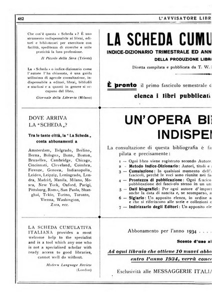 L'avvisatore librario settimanale bollettino bibliografico