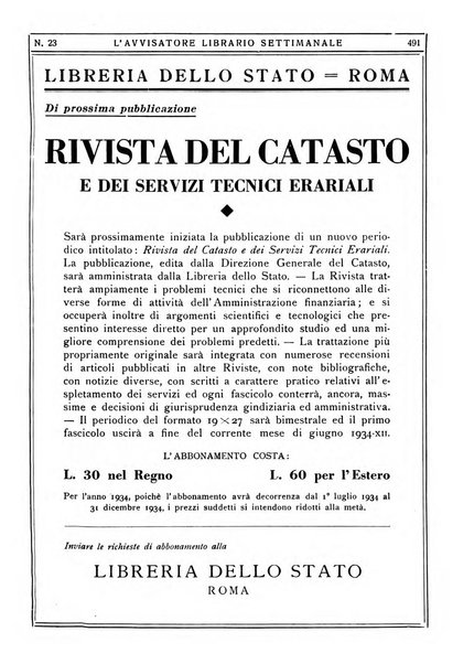 L'avvisatore librario settimanale bollettino bibliografico