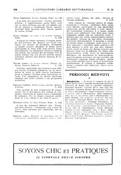 L'avvisatore librario settimanale bollettino bibliografico