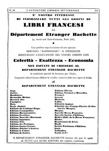 L'avvisatore librario settimanale bollettino bibliografico