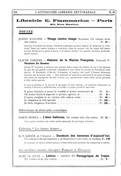 L'avvisatore librario settimanale bollettino bibliografico