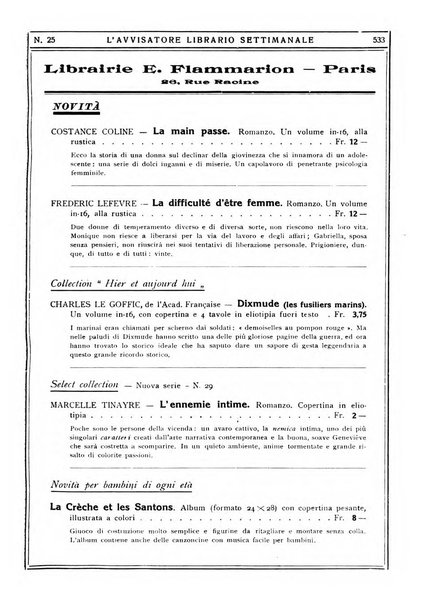 L'avvisatore librario settimanale bollettino bibliografico