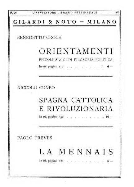 L'avvisatore librario settimanale bollettino bibliografico