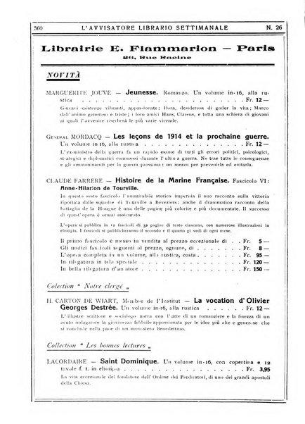 L'avvisatore librario settimanale bollettino bibliografico