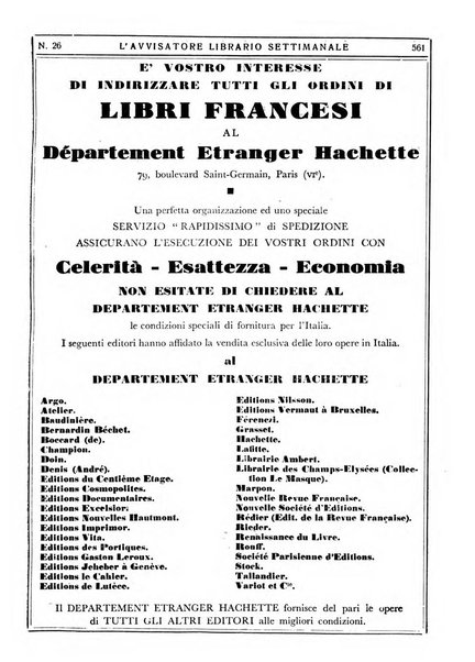 L'avvisatore librario settimanale bollettino bibliografico