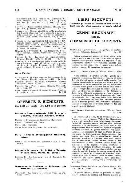 L'avvisatore librario settimanale bollettino bibliografico