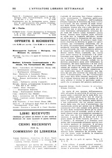 L'avvisatore librario settimanale bollettino bibliografico