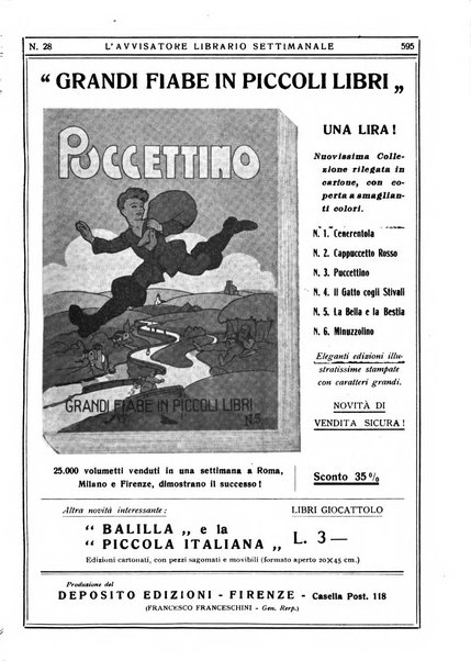 L'avvisatore librario settimanale bollettino bibliografico